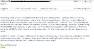 Sylvia Testimonial for LOHAS Meridian Exercise - improving Qi