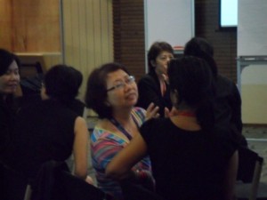 Staffs helping each other observing their health inidcator