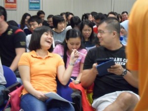 Participants having fun discovering their uniqueness