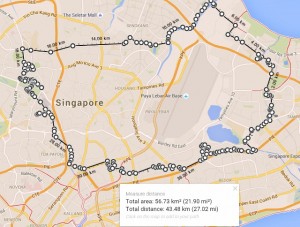 Tampines to Ang Mo Kio 56km